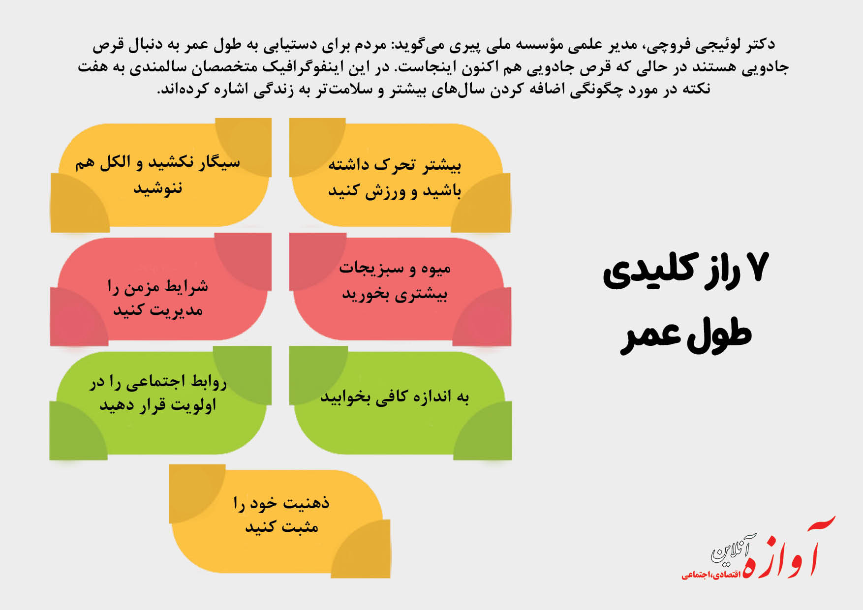 ۷ راز کلیدی طول عمر